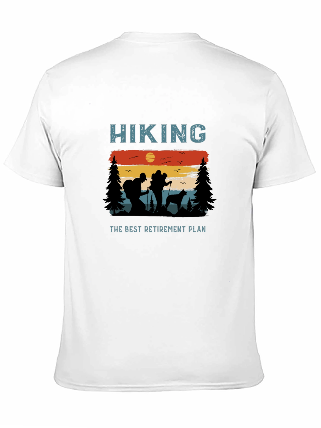 Black Hiking Retirement Plan Graphic T-Shirt view 11