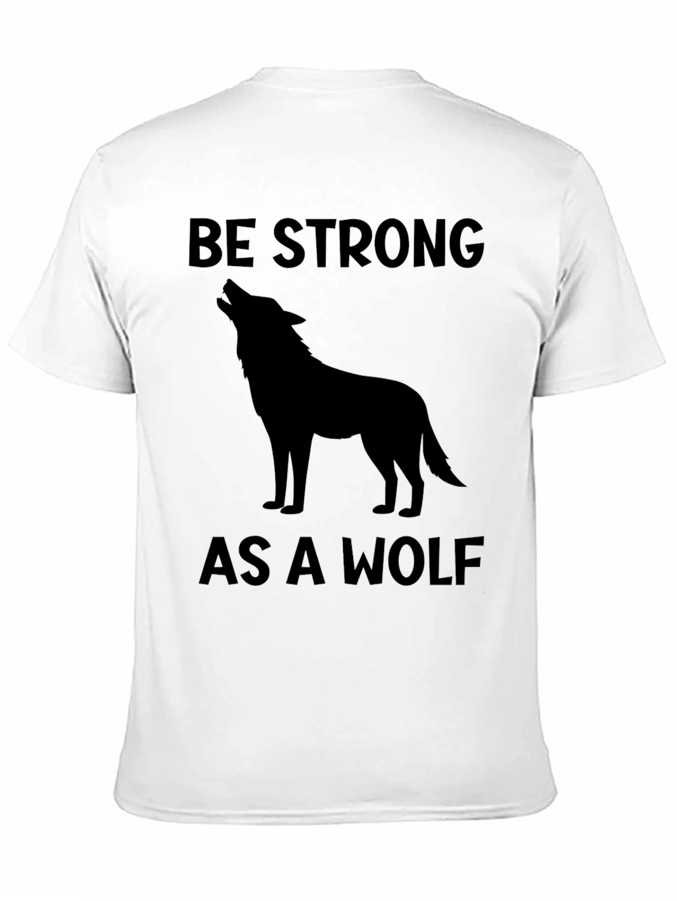 Black Be Strong As A Wolf Graphic Tee - Black view 11