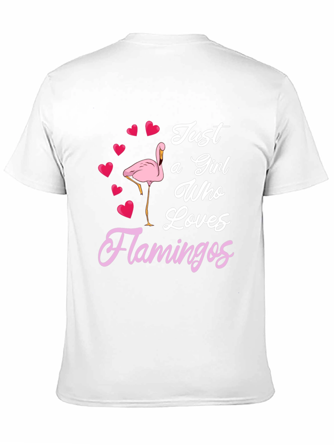 Black Just a Girl Who Loves Flamingos T-Shirt view 11