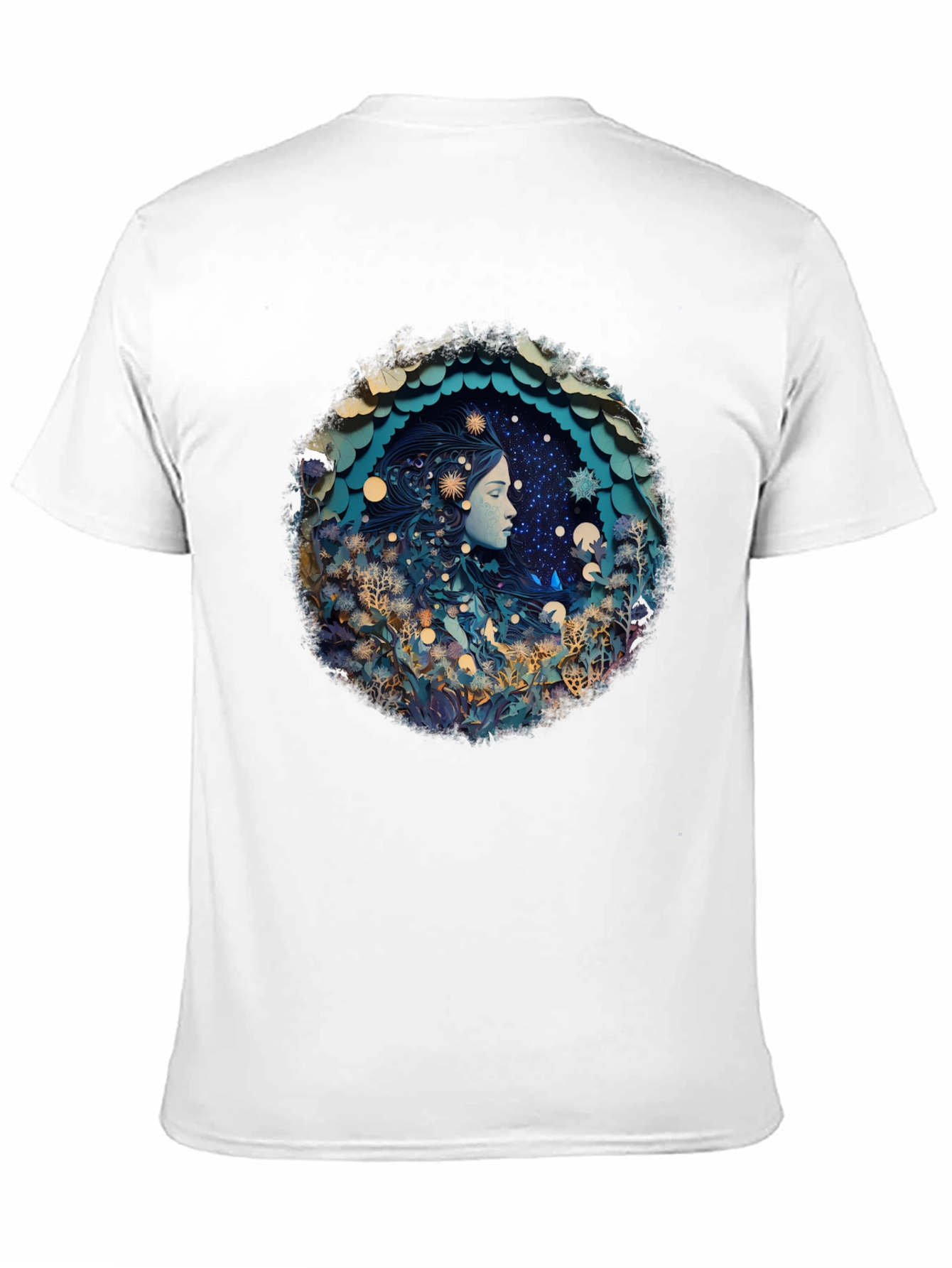Black Celestial Dreamscape Graphic Tee - Black Cotton Blend view 11