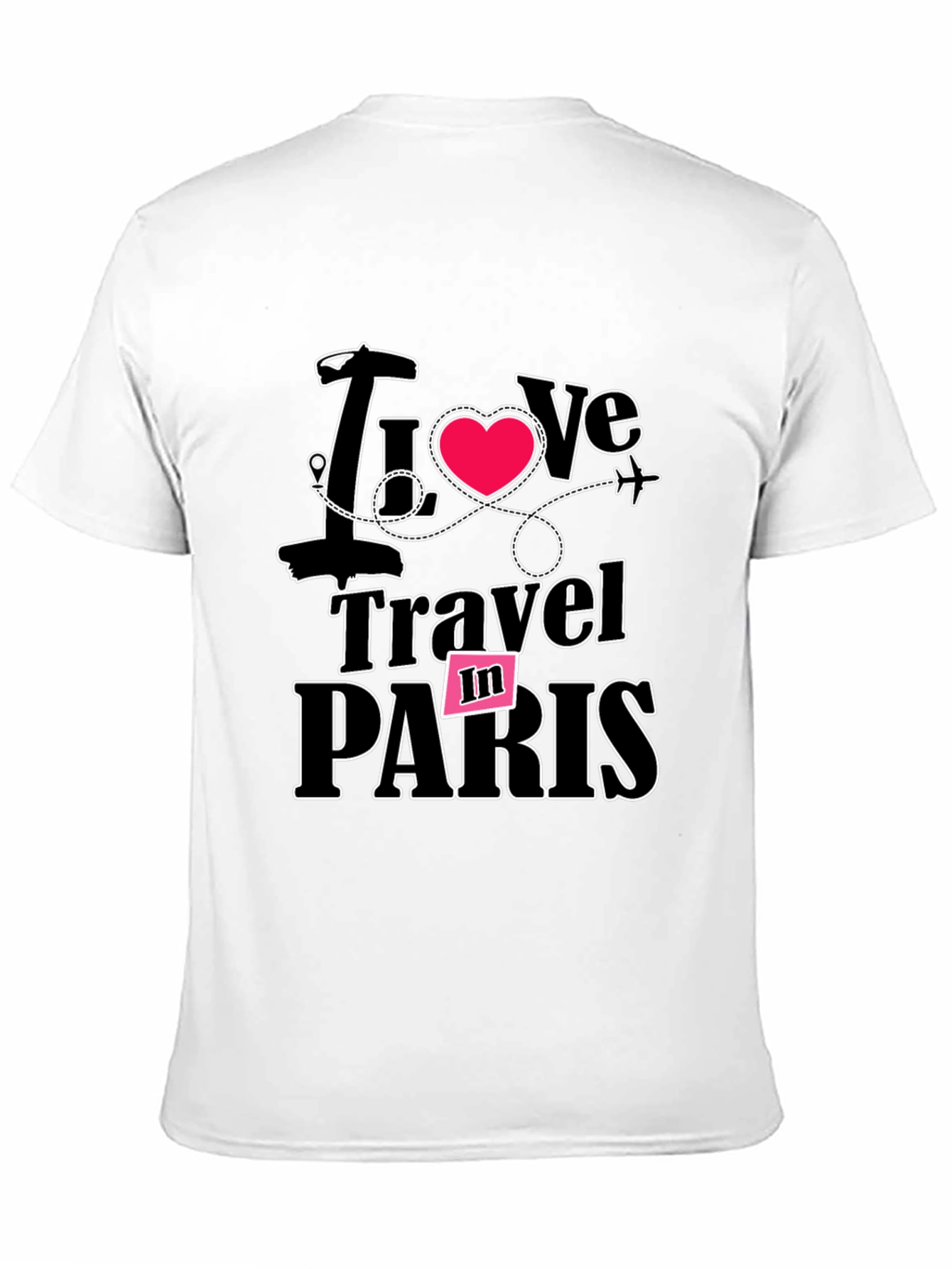 Black I Love Travel in Paris Black T-Shirt view 11