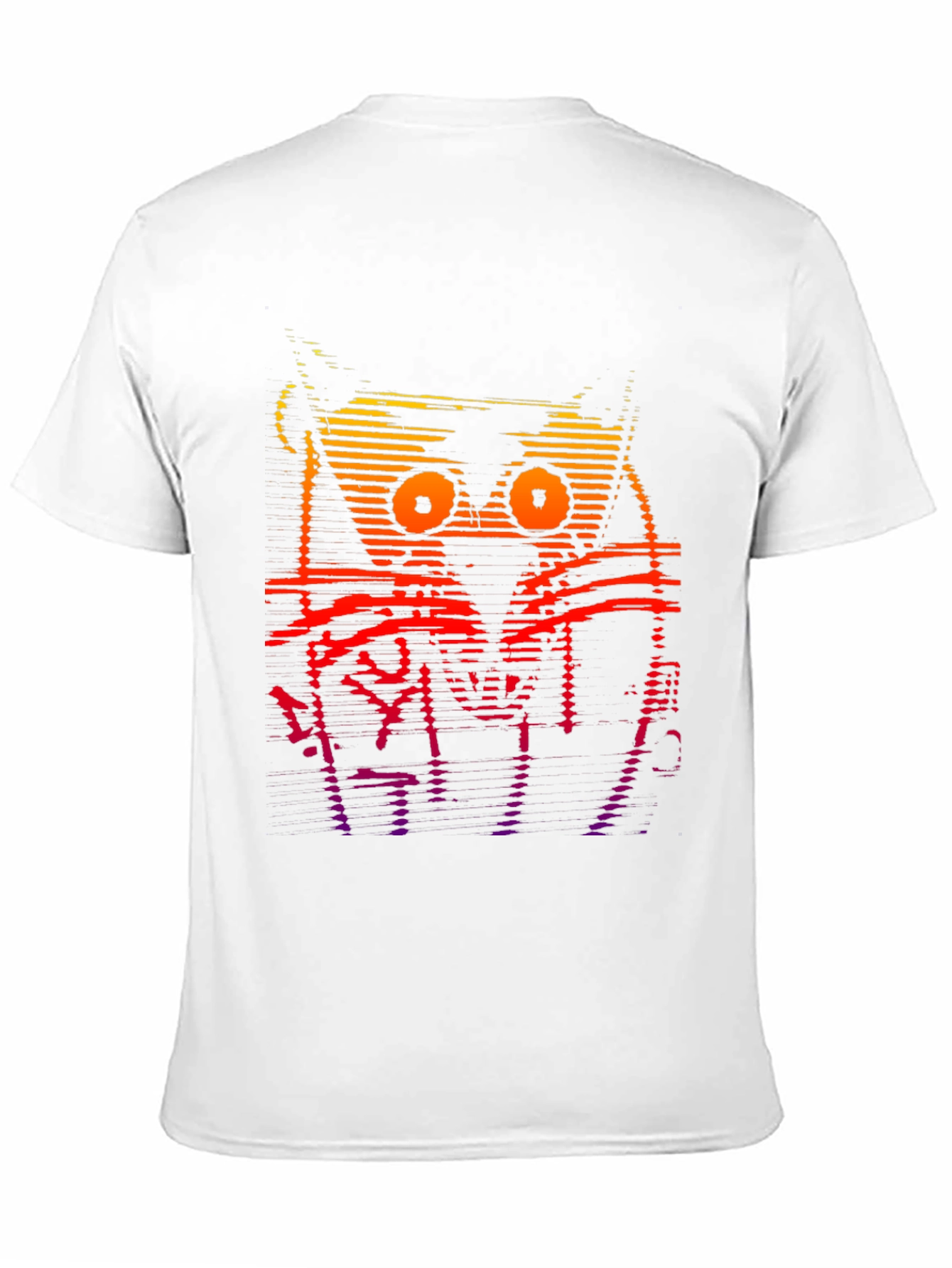 Black Retro Glitch Cat Graphic T-Shirt view 11