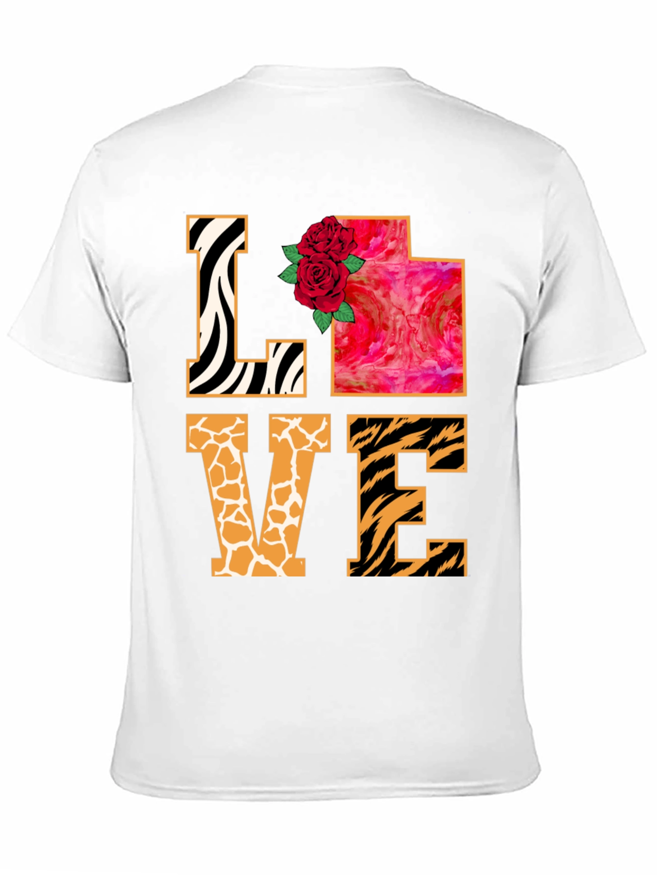 Black LOVE Animal Print Graphic T-Shirt view 11