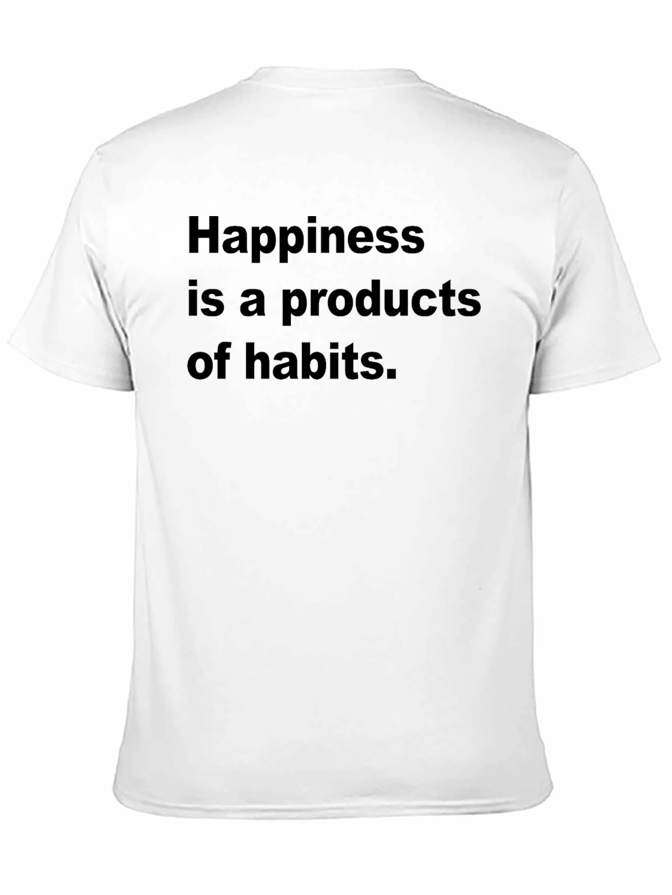 Black Happiness Habits Graphic Tee - Soft Cotton T-Shirt view 11