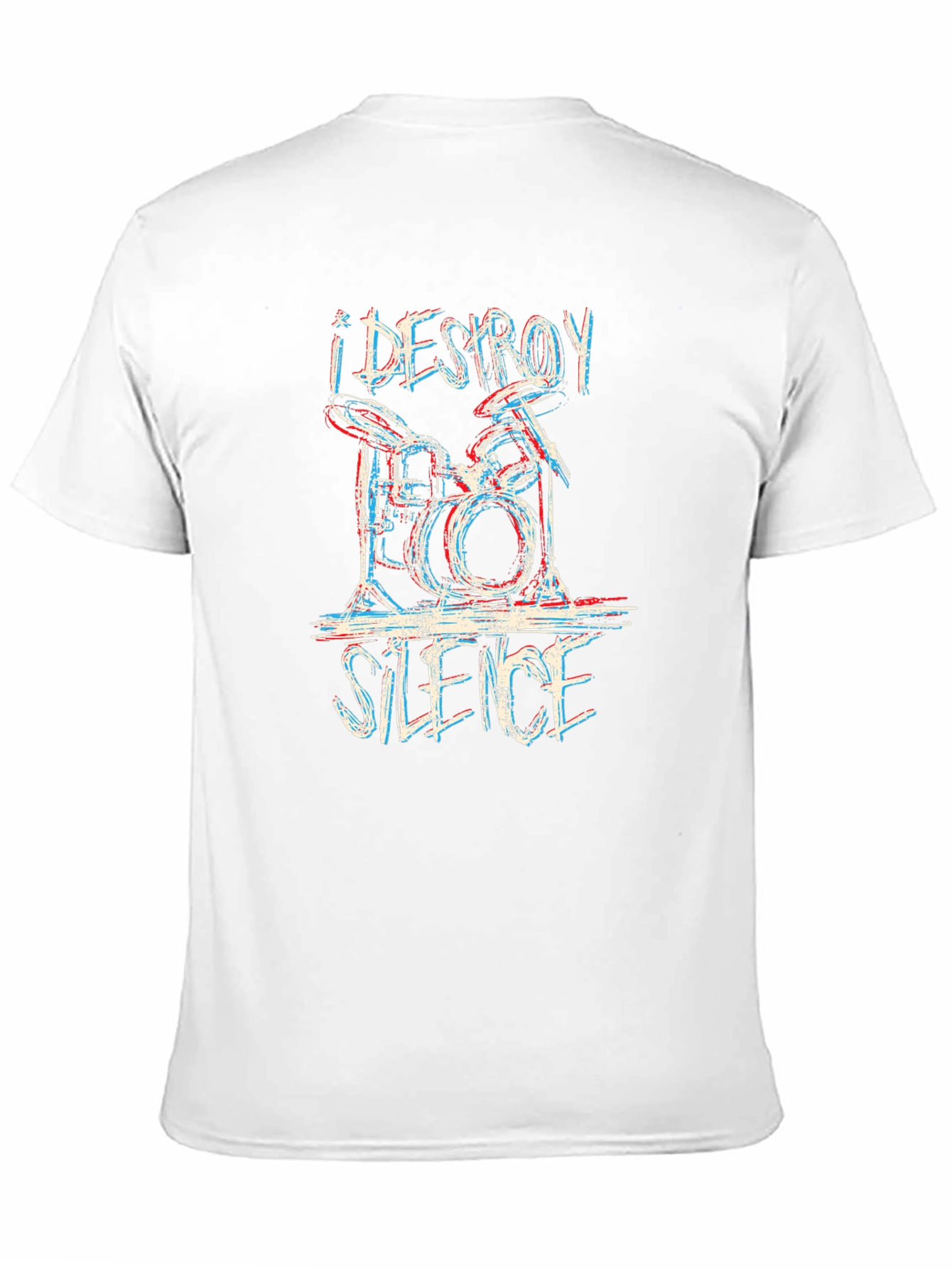 Black I Destroy Silence Drum Kit Graphic Tee - Black view 11