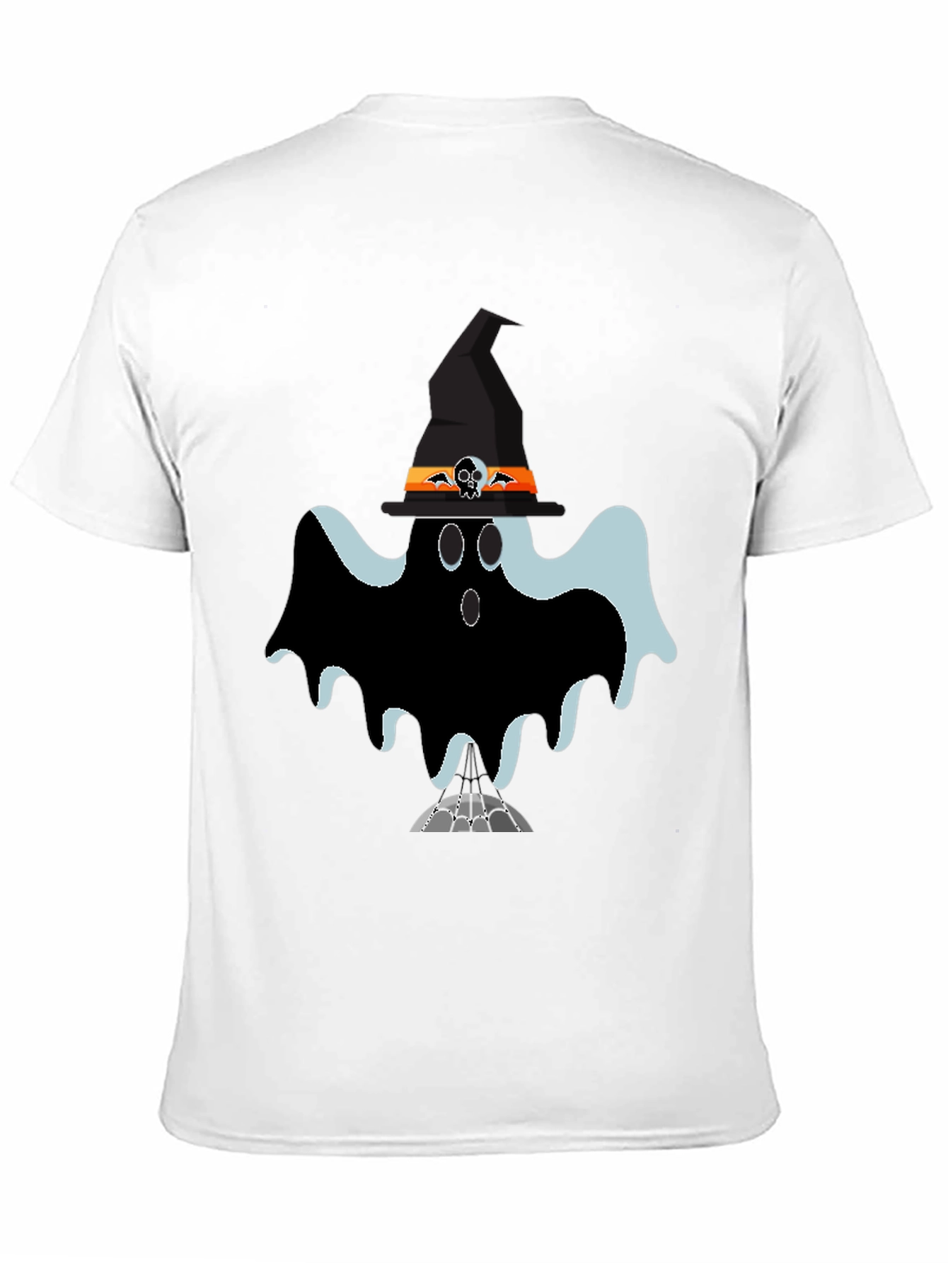 Black Halloween Ghost Tee: Spooky Season Style view 11