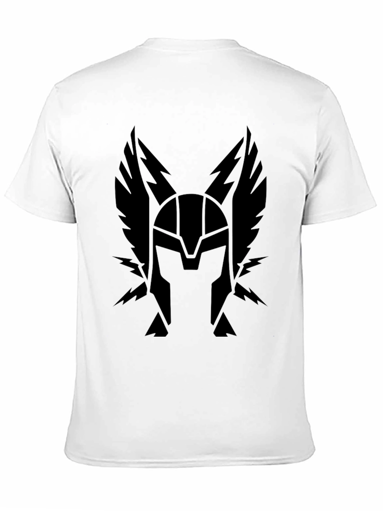 Black Winged Helmet Graphic Tee - Classic Black T-Shirt view 11