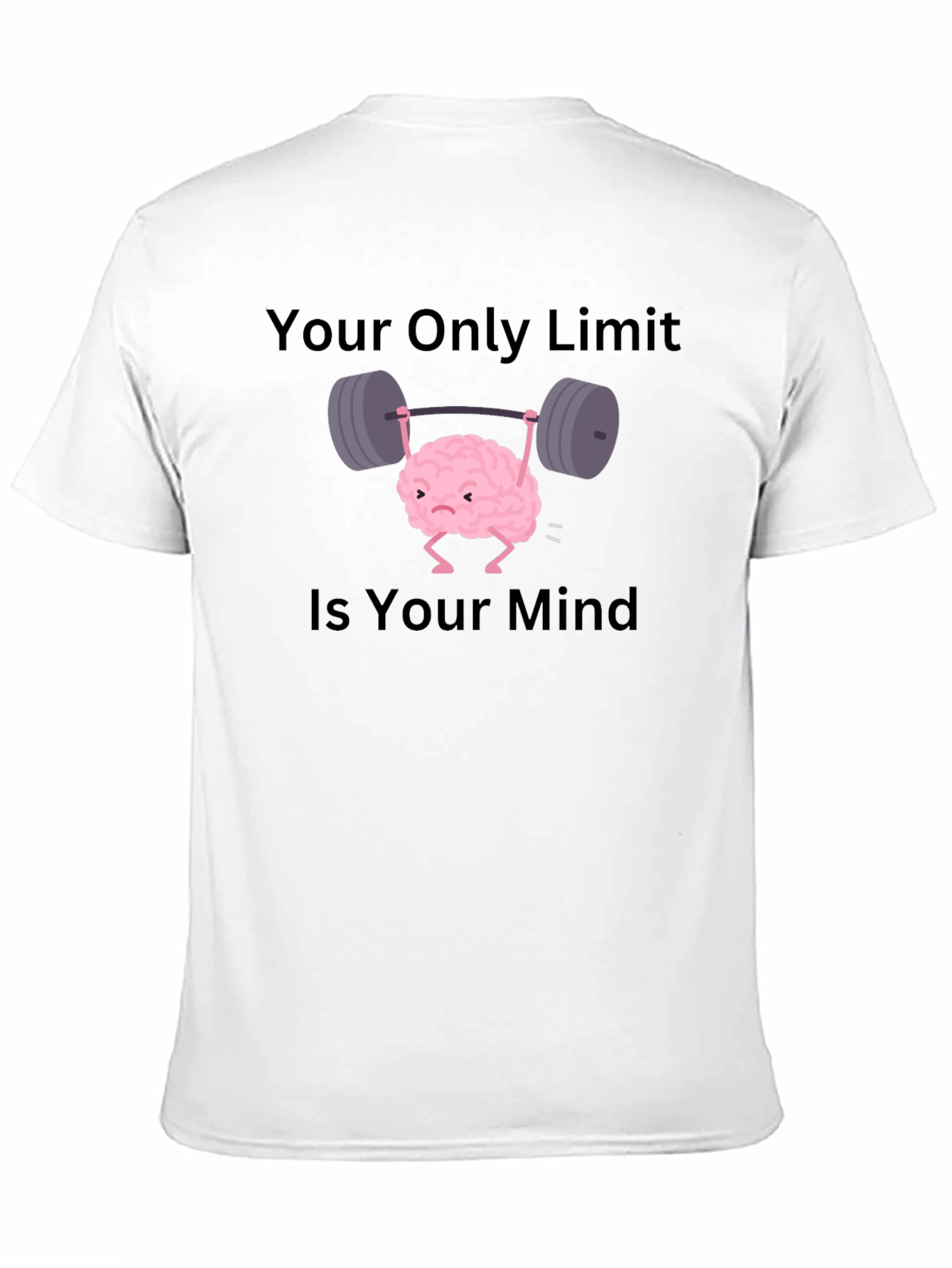 Black Brain Lifting Weights T-Shirt - Your Only Limit view 11