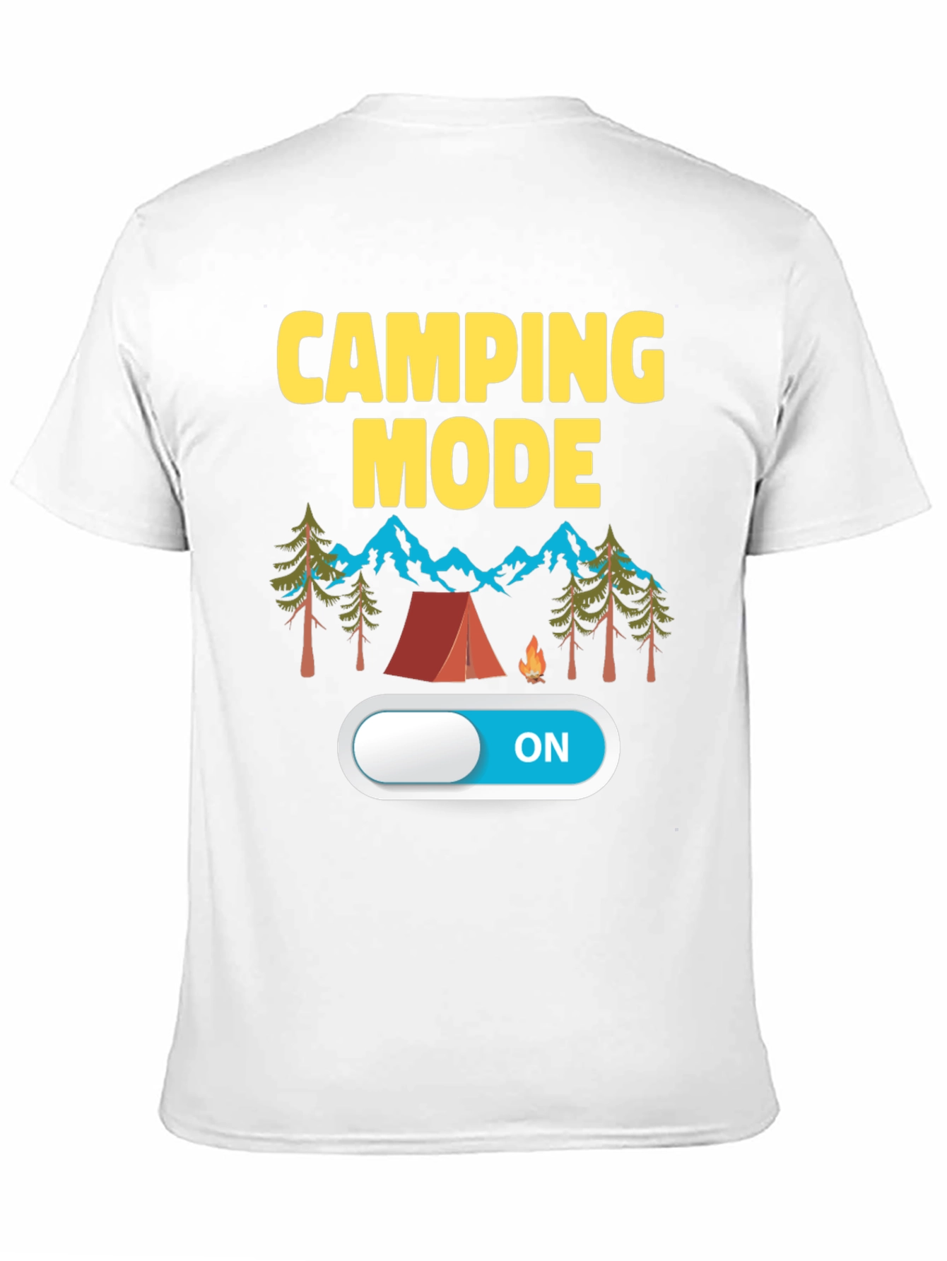 Black Camping Mode ON Black T-Shirt view 11