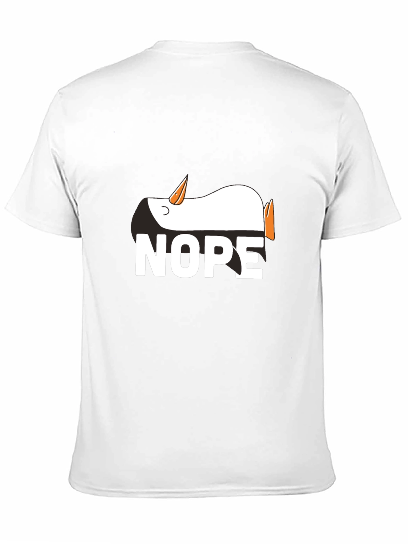 Black Nope Penguin Graphic Tee - Funny Relaxed T-Shirt view 11