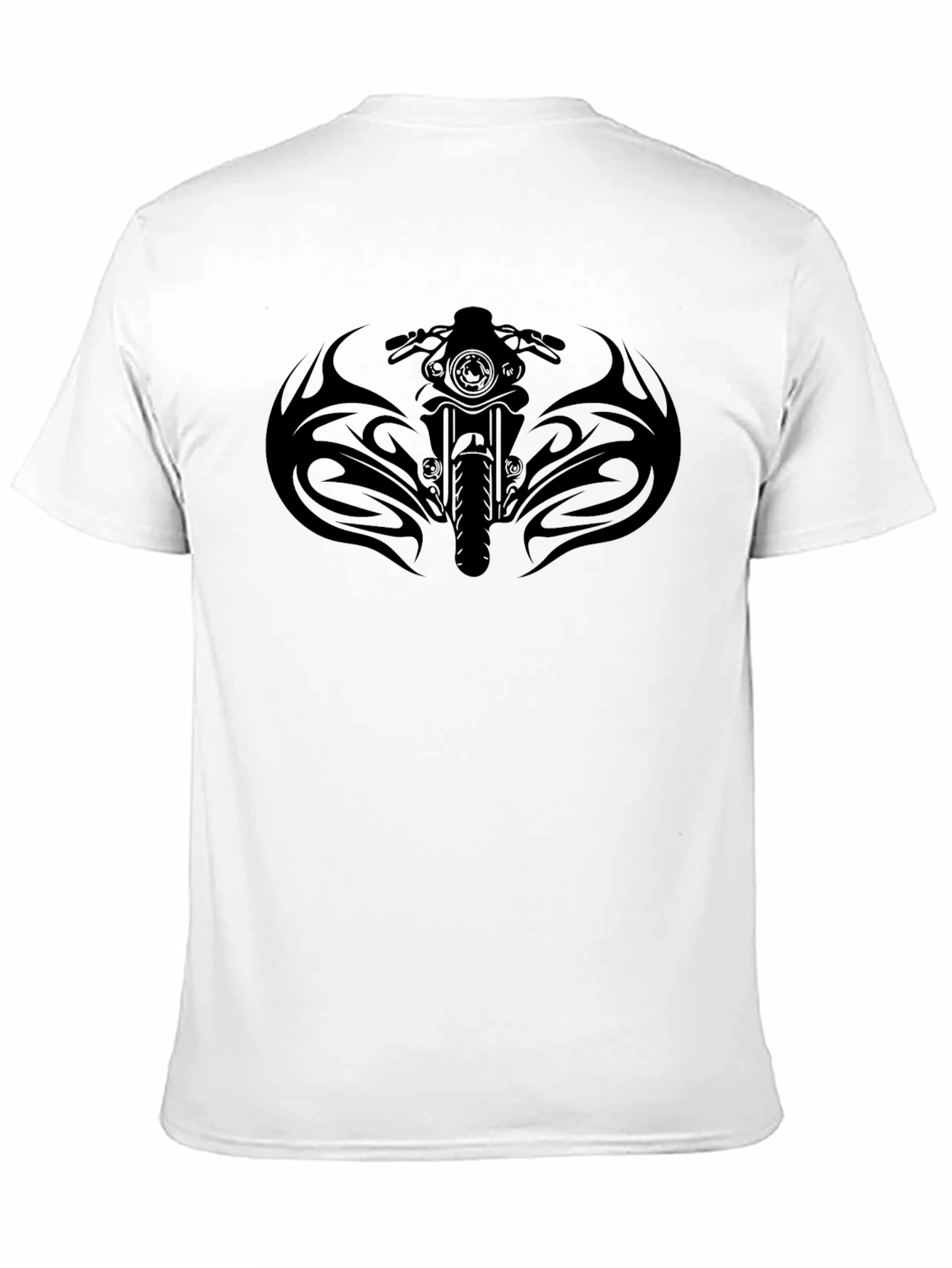 Black Motorcycle Graphic Tee - Black Cotton Blend view 11