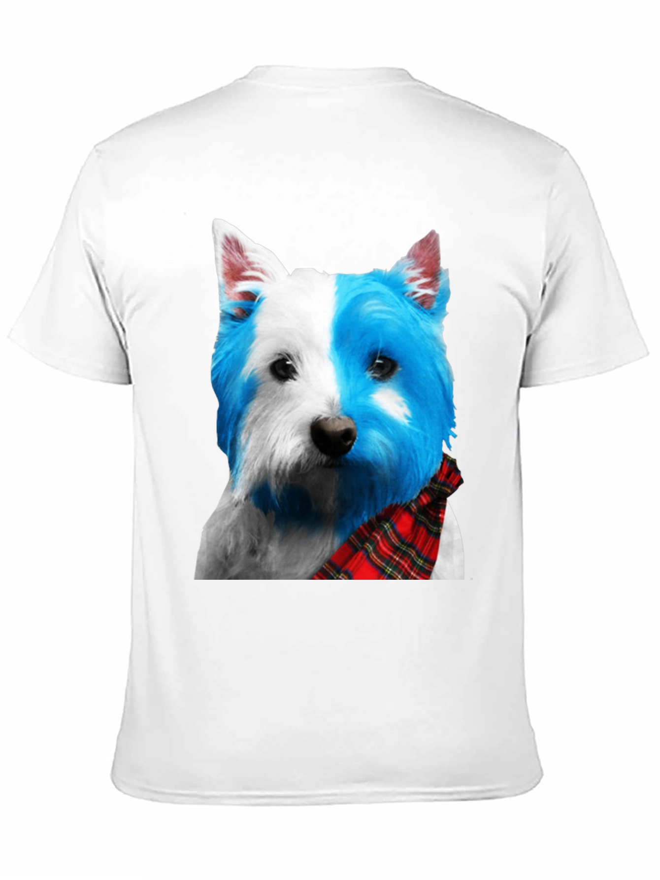 Black Dog Breed Plaid Scarf Tee view 11