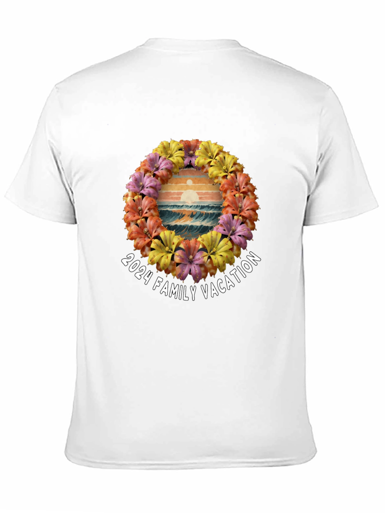 Black 2024 Family Vacation Floral Beach T-Shirt view 11