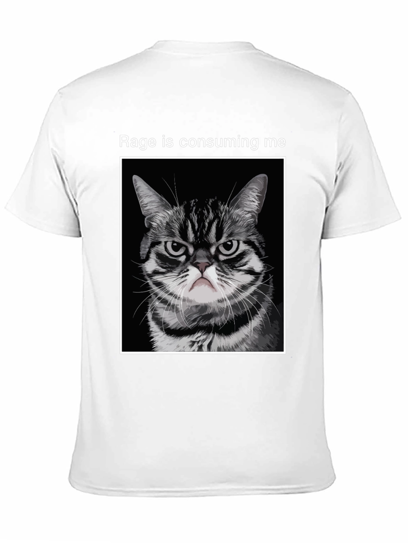 Black Rage Cat T-Shirt - Funny Angry Kitten Tee view 11