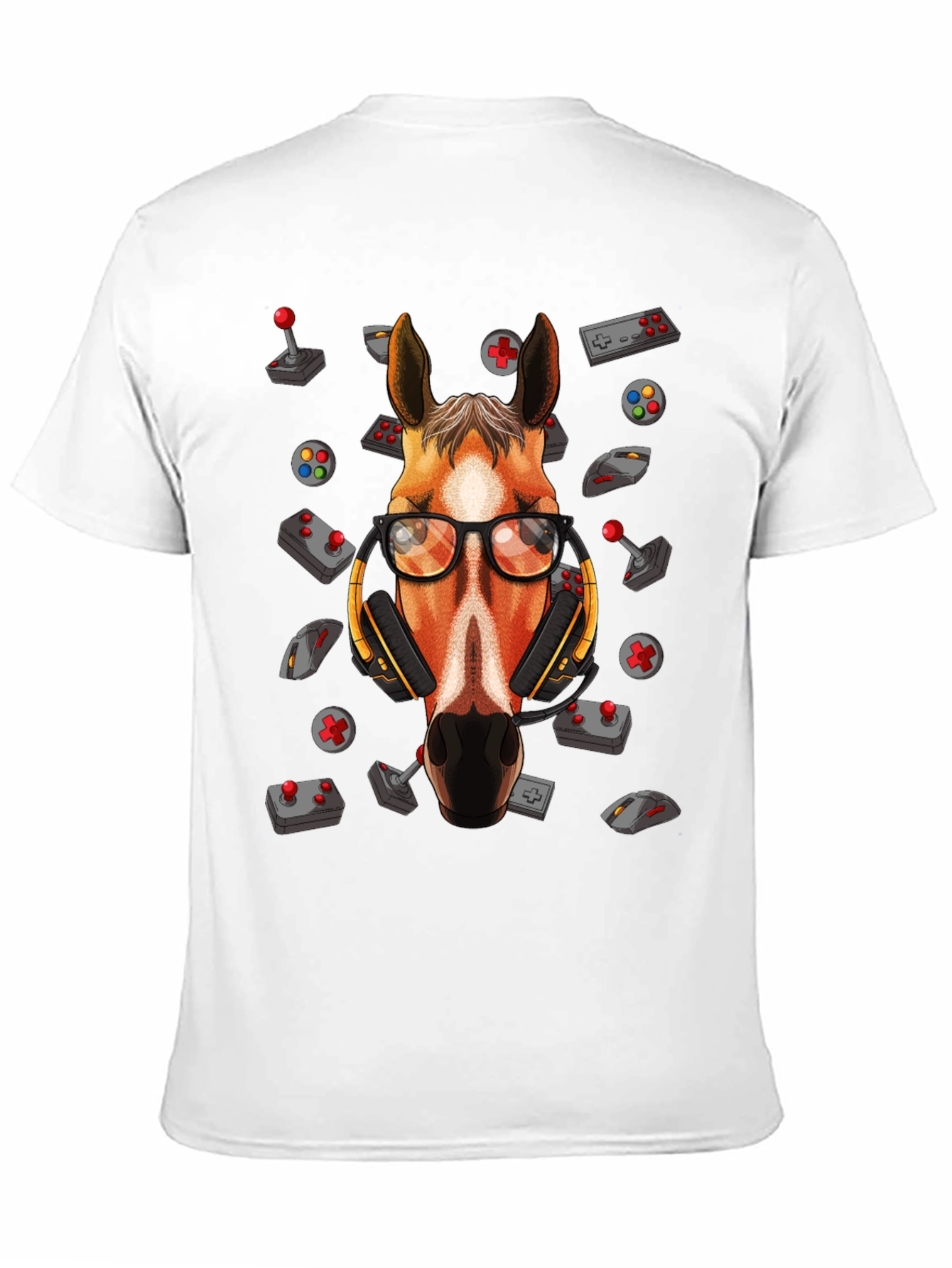 Black Gamer Horse Graphic Tee - Funny Animal Lover T-Shirt view 11