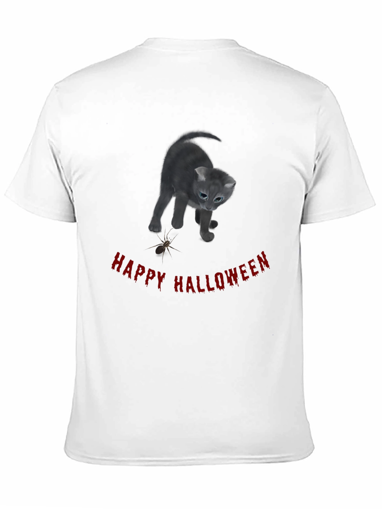Black Happy Halloween Cat T-Shirt - Black view 11