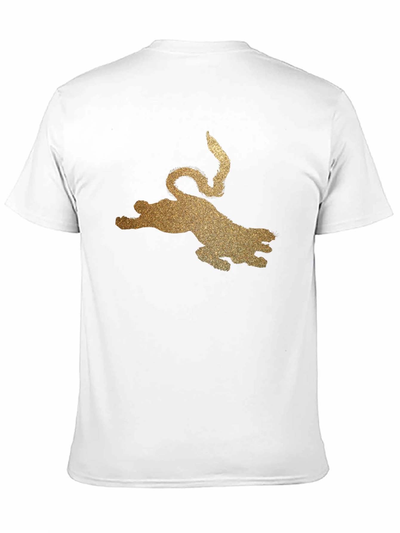 Black Black T-Shirt with Golden Glitter Leopard Graphic view 11