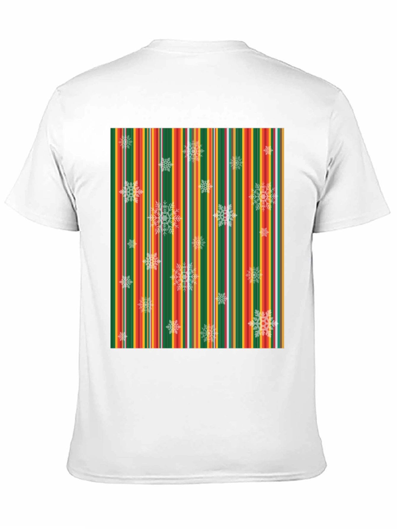 Black Festive Striped Snowflake T-Shirt view 11