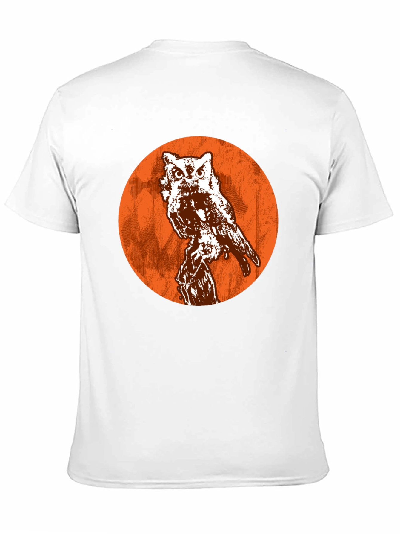 Black Owl Graphic Print Men's Black T-Shirt view 11