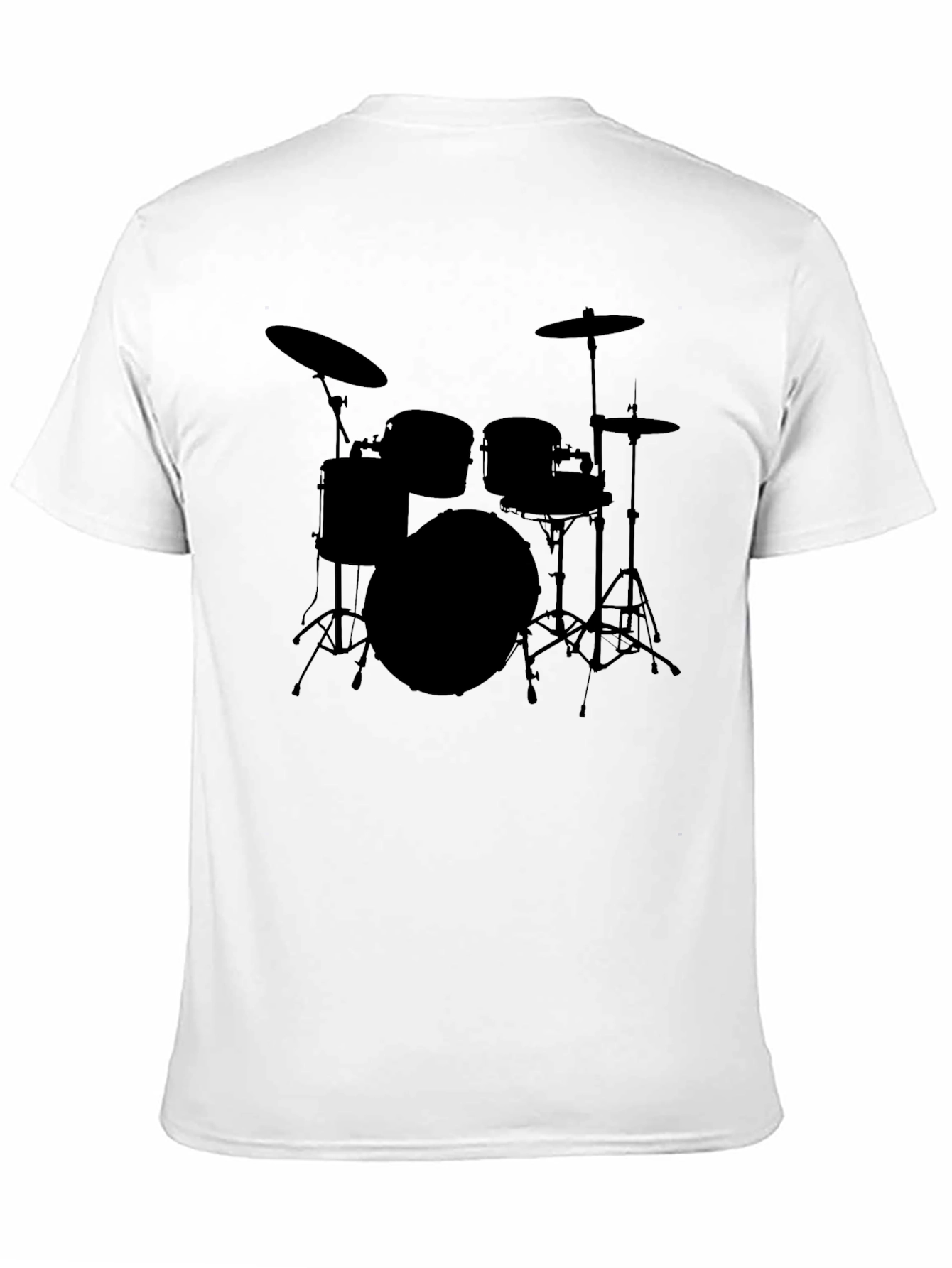 Black Drum Set Graphic Tee - Black Cotton T-Shirt view 11