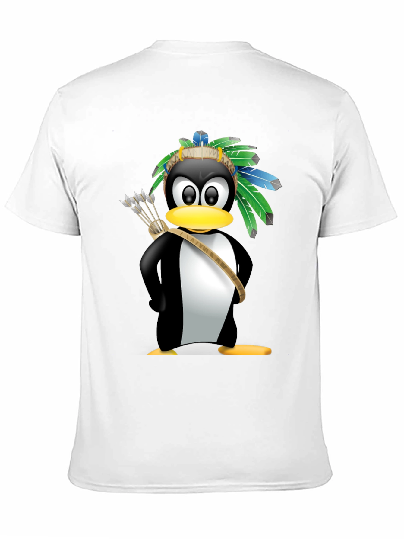 Black Native American Penguin Graphic Tee - Black view 11