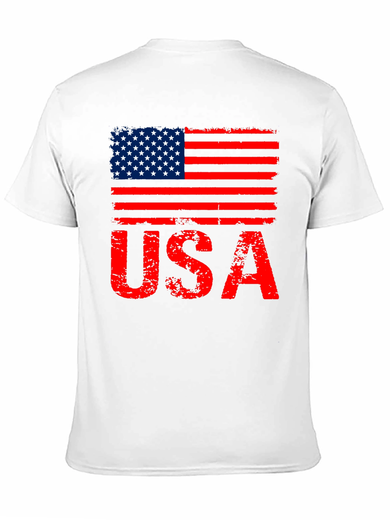 Black Distressed USA Flag Graphic T-Shirt view 11