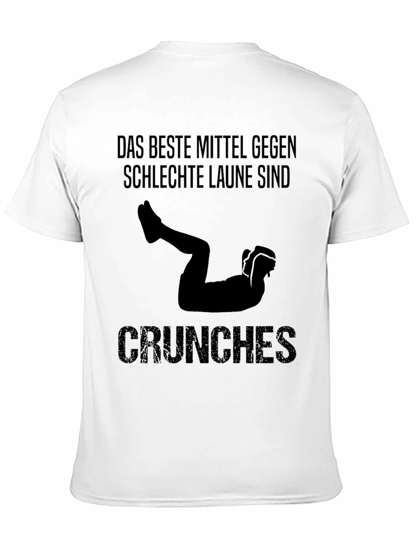 Black Funny Fitness Crunches Graphic Tee - Best Mood Booster Shirt view 11