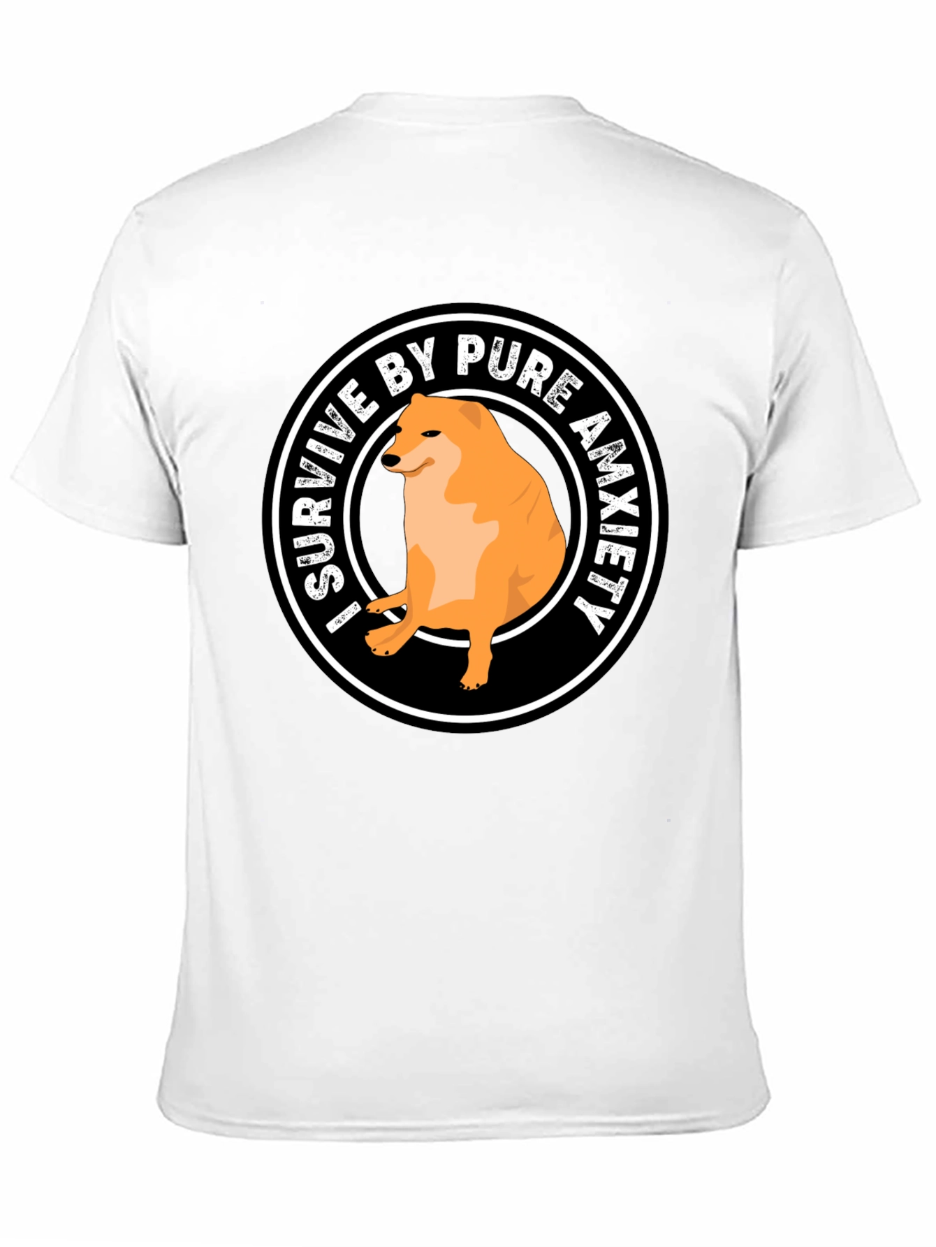 Black I Survive by Pure Anxiety Doge Meme Graphic Tee view 11