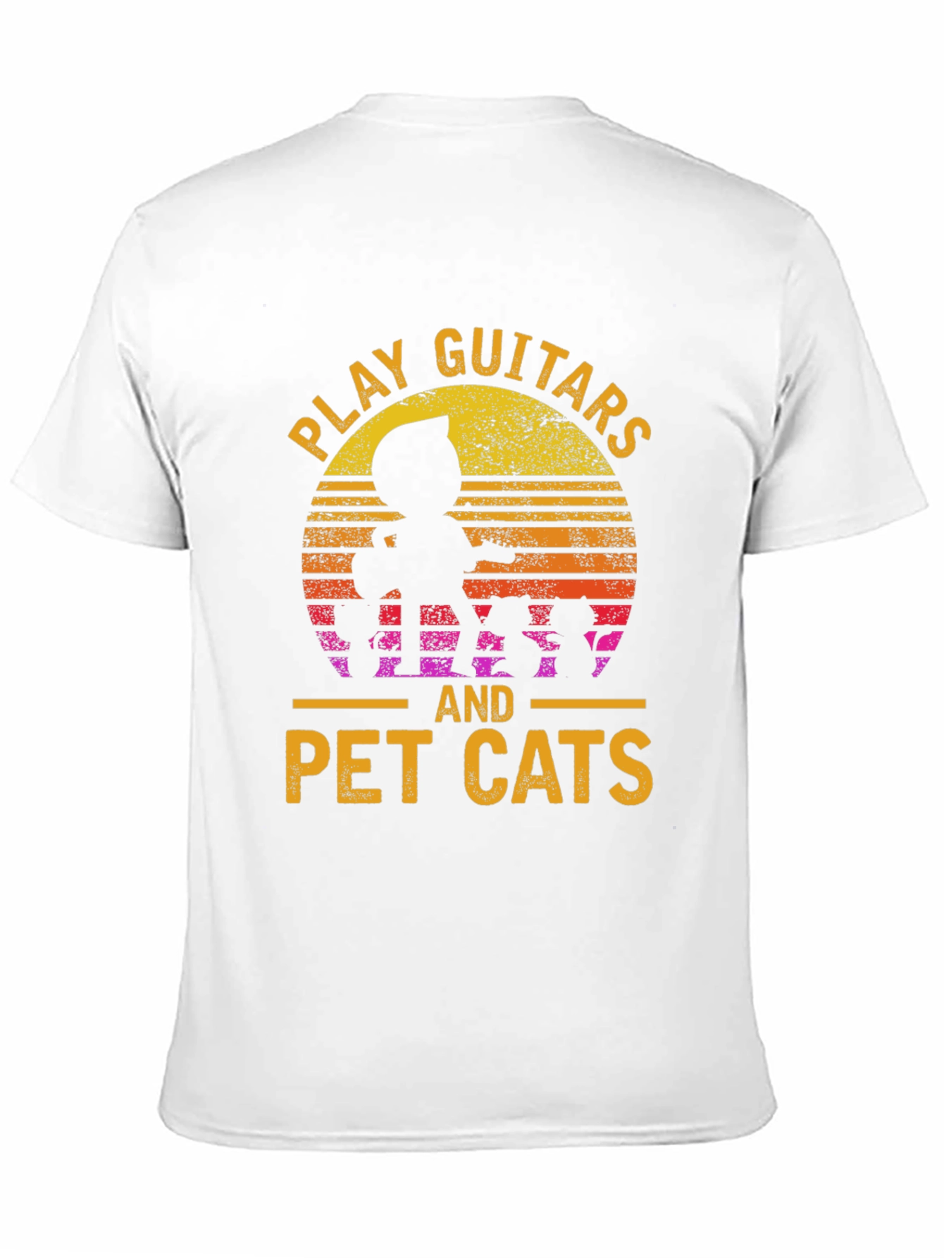 Black Play Guitars and Pet Cats Black T-Shirt view 11