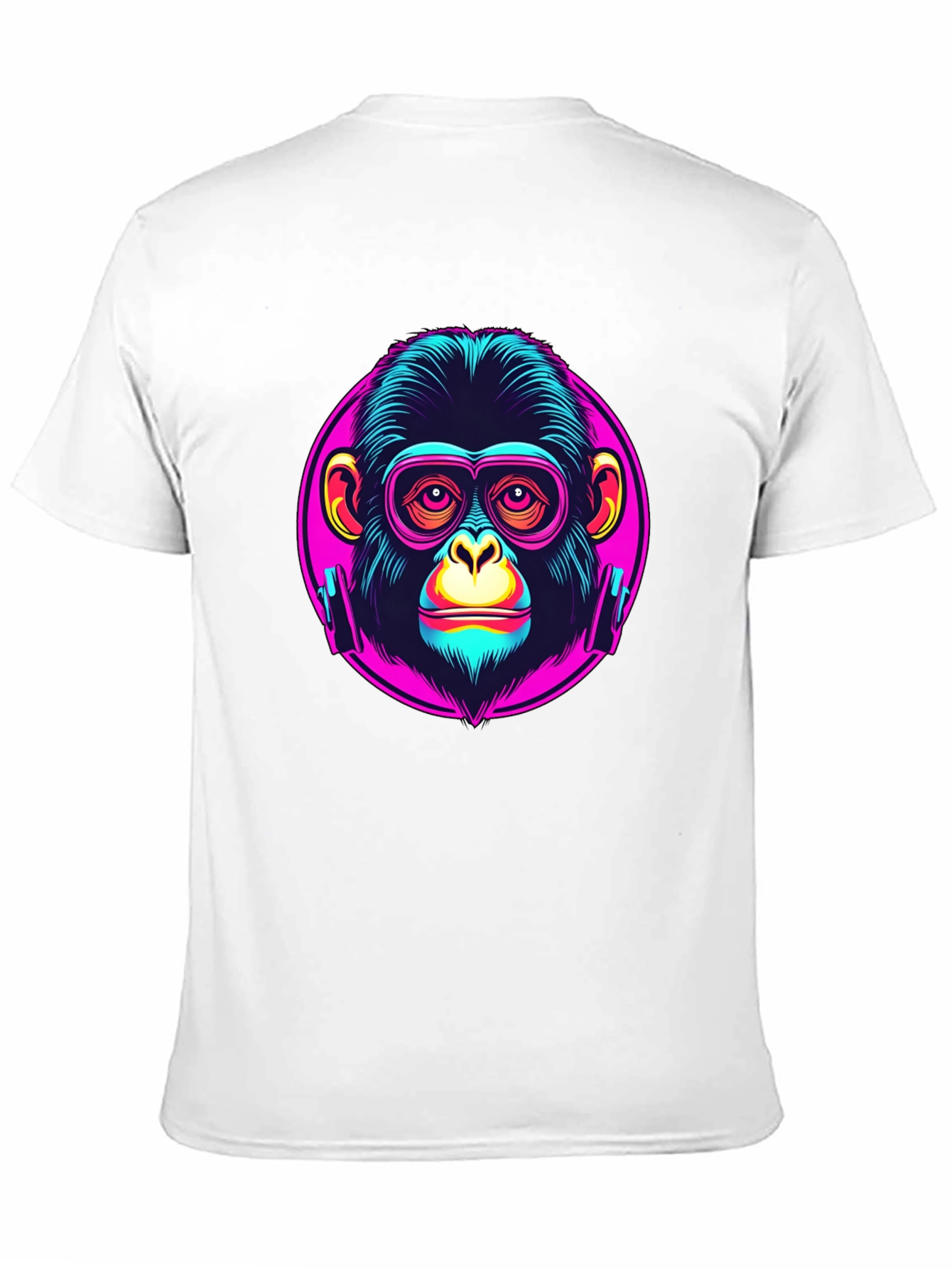 Black Funky Monkey Graphic T-Shirt - Neon Ape Design view 11