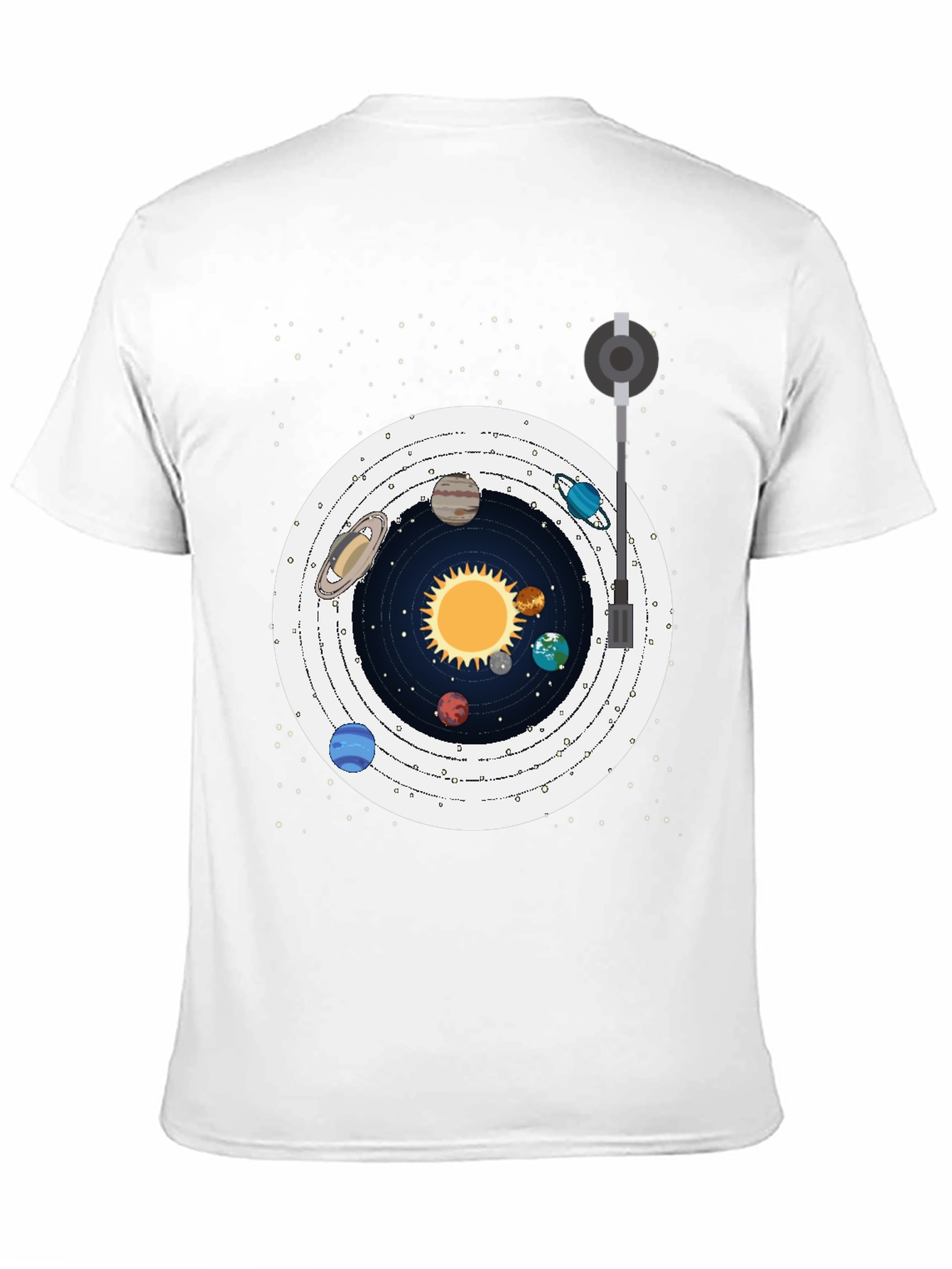Black Planetary Turntable T-Shirt view 11