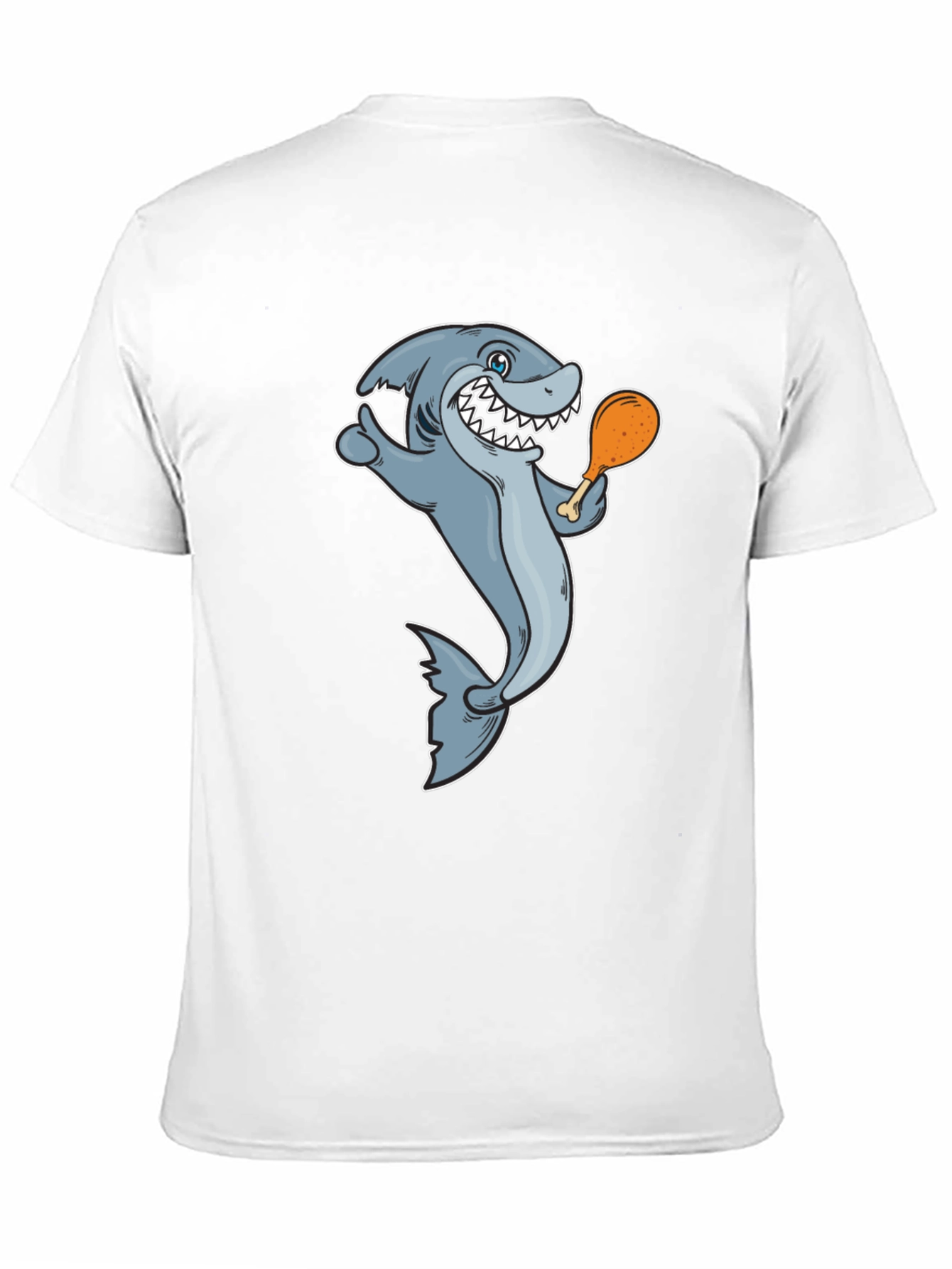 Black Shark Eating Chicken Leg Graphic Tee - Black view 11