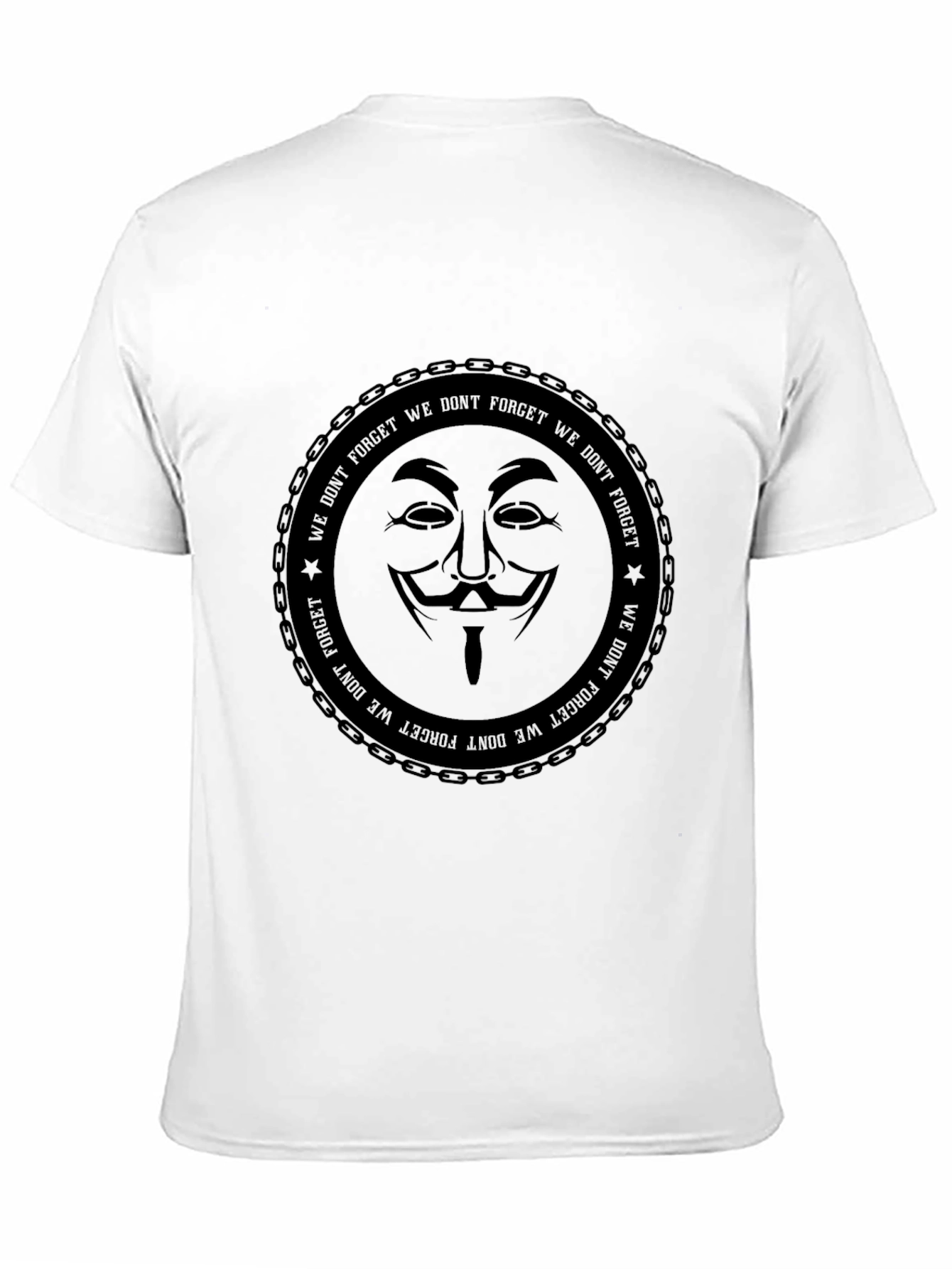Black Anonymous Mask Graphic Print Black T-Shirt view 11
