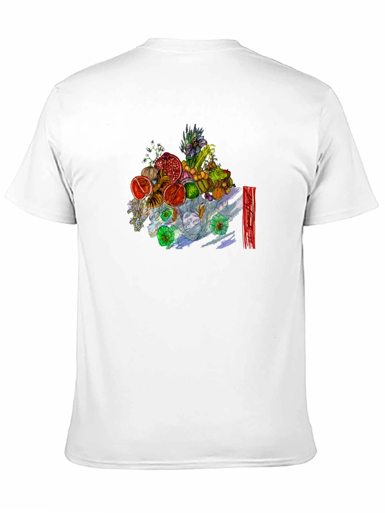 Black Fruit & Floral Art Black Tee view 11
