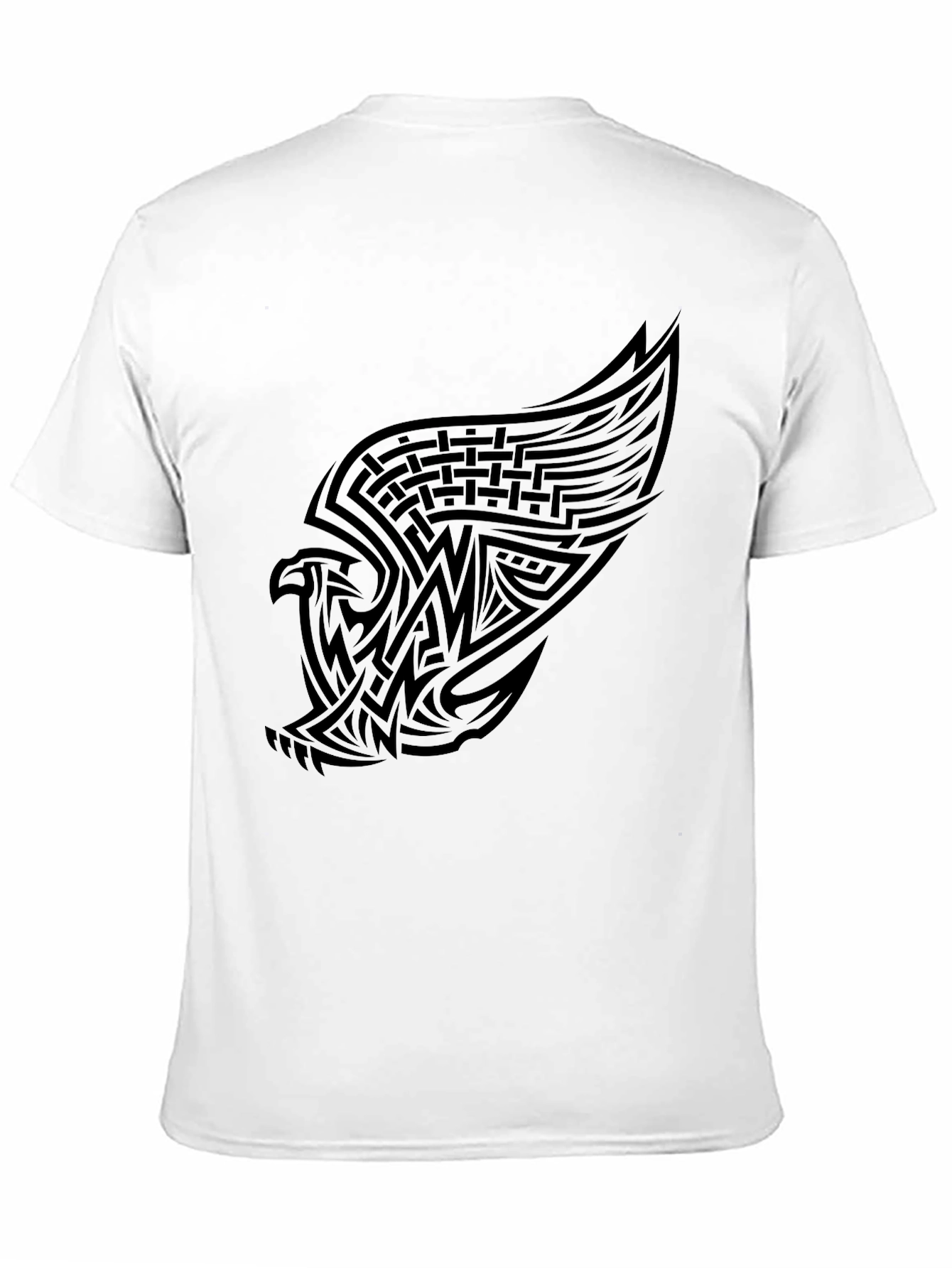 Black Black Eagle Tribal Tattoo Style Graphic Tee view 11