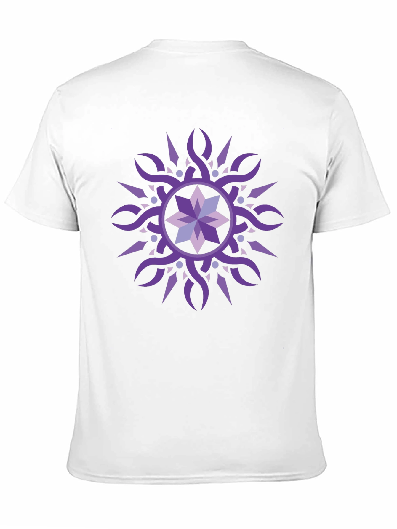 Black Geometric Purple Starburst Graphic Tee view 11
