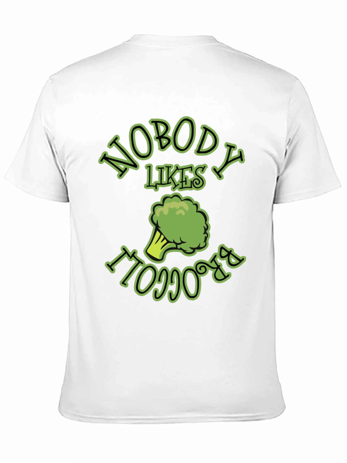 Black Nobody Likes Broccoli T-Shirt Funny Vegan Humor Tee view 11