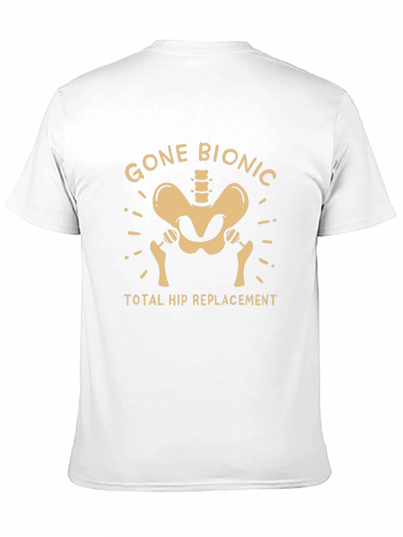 Black Gone Bionic Hip Replacement T-Shirt Funny Recovery Tee view 11