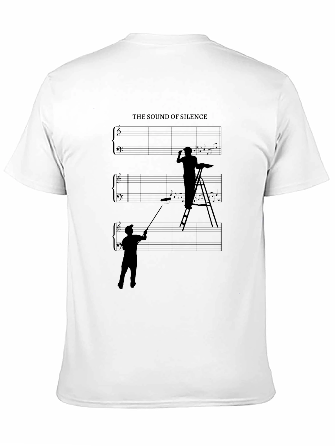 Black The Sound of Silence Graphic T-Shirt - Painter Theme view 11