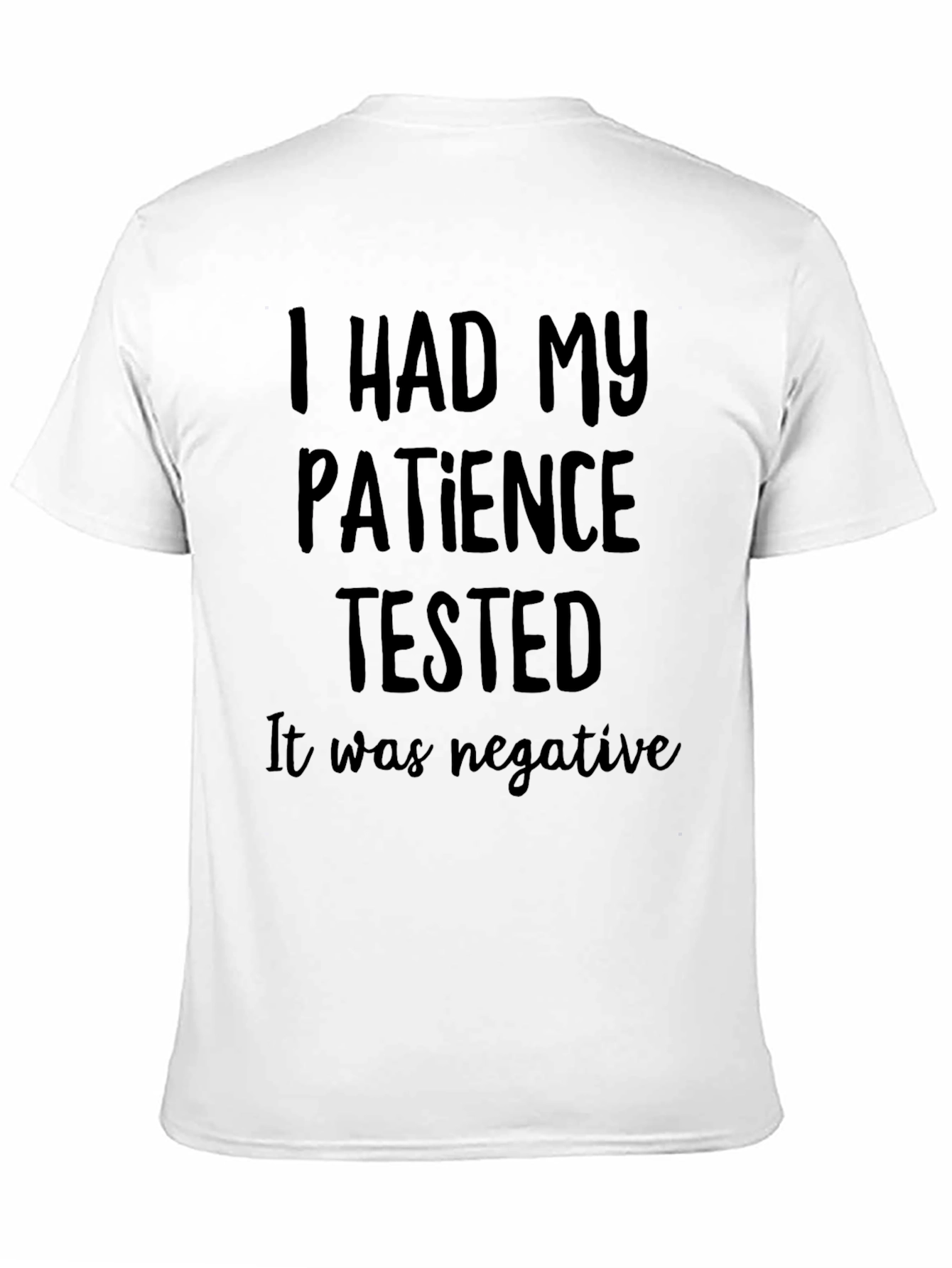 Black Funny Patience Tested Graphic Tee for Men view 11