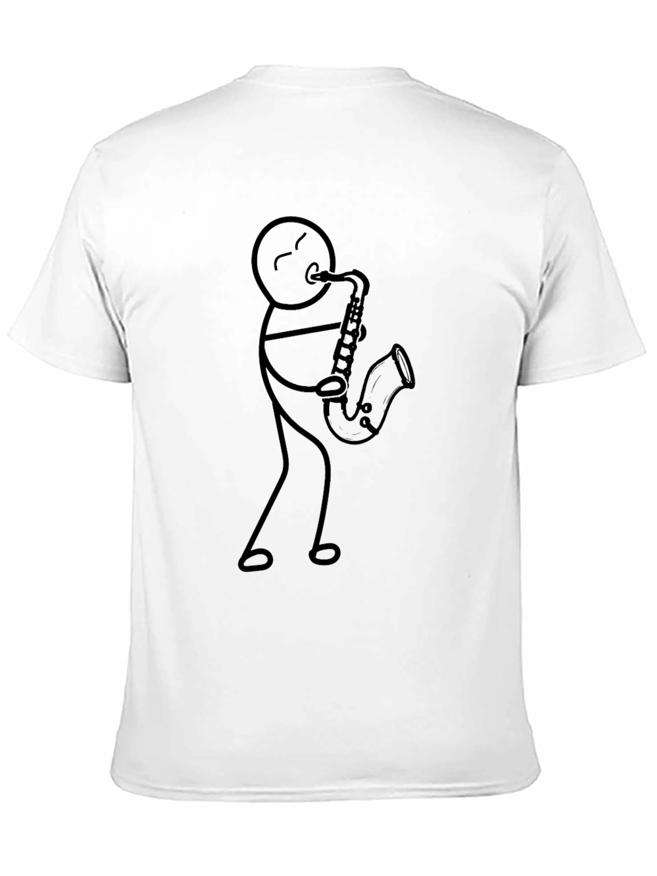 Black Stick Figure Saxophone Player T-Shirt view 11