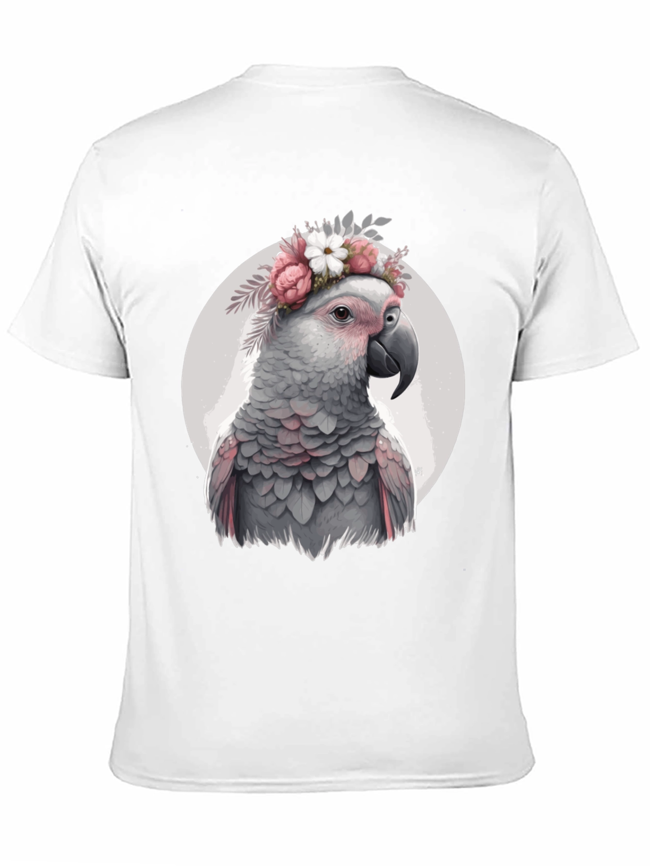 Black Parrot with Flower Crown T-Shirt - Unique Bird Lover Gift view 11
