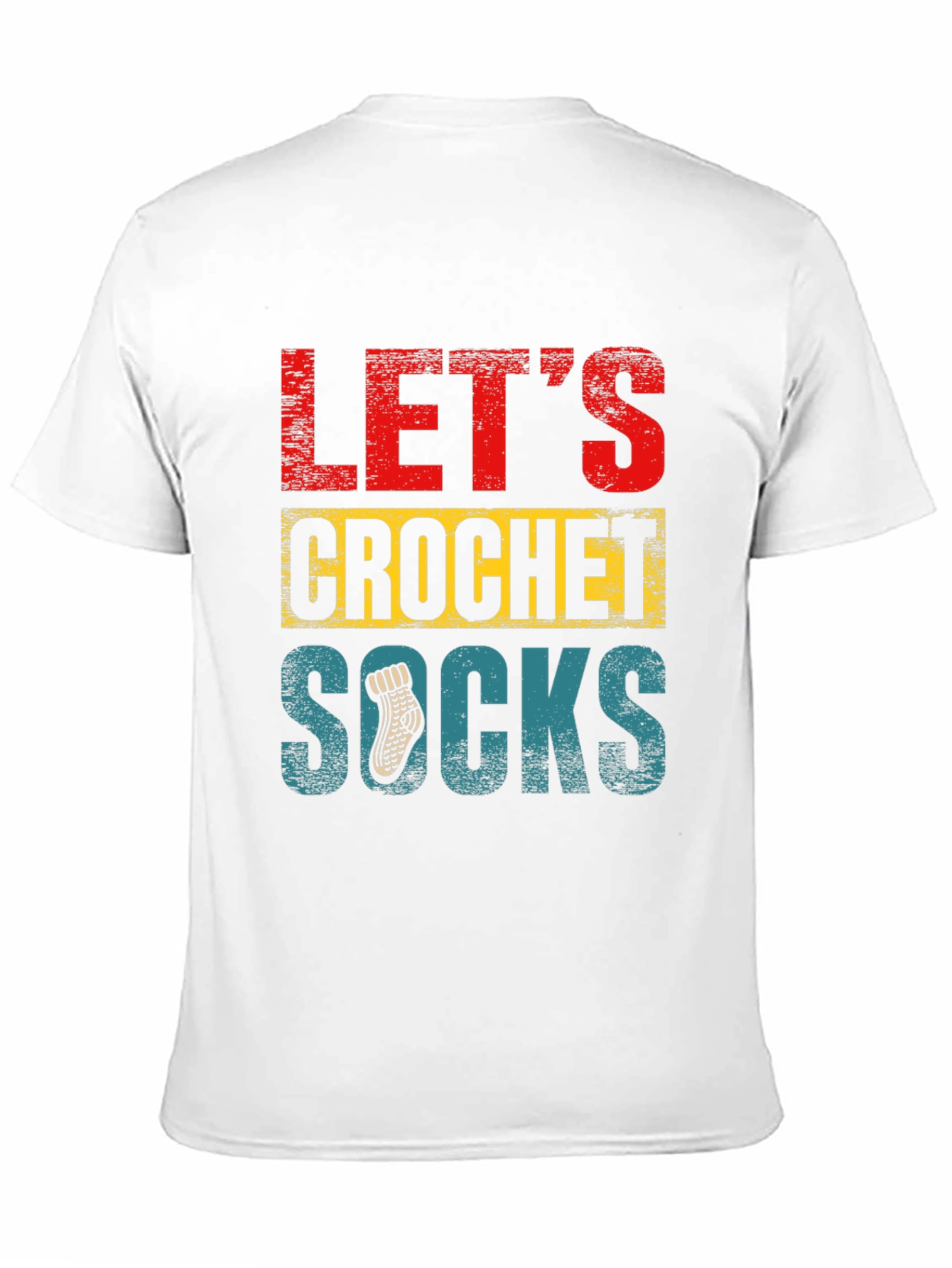 Black Let's Crochet Socks T-Shirt - Novelty Apparel view 11