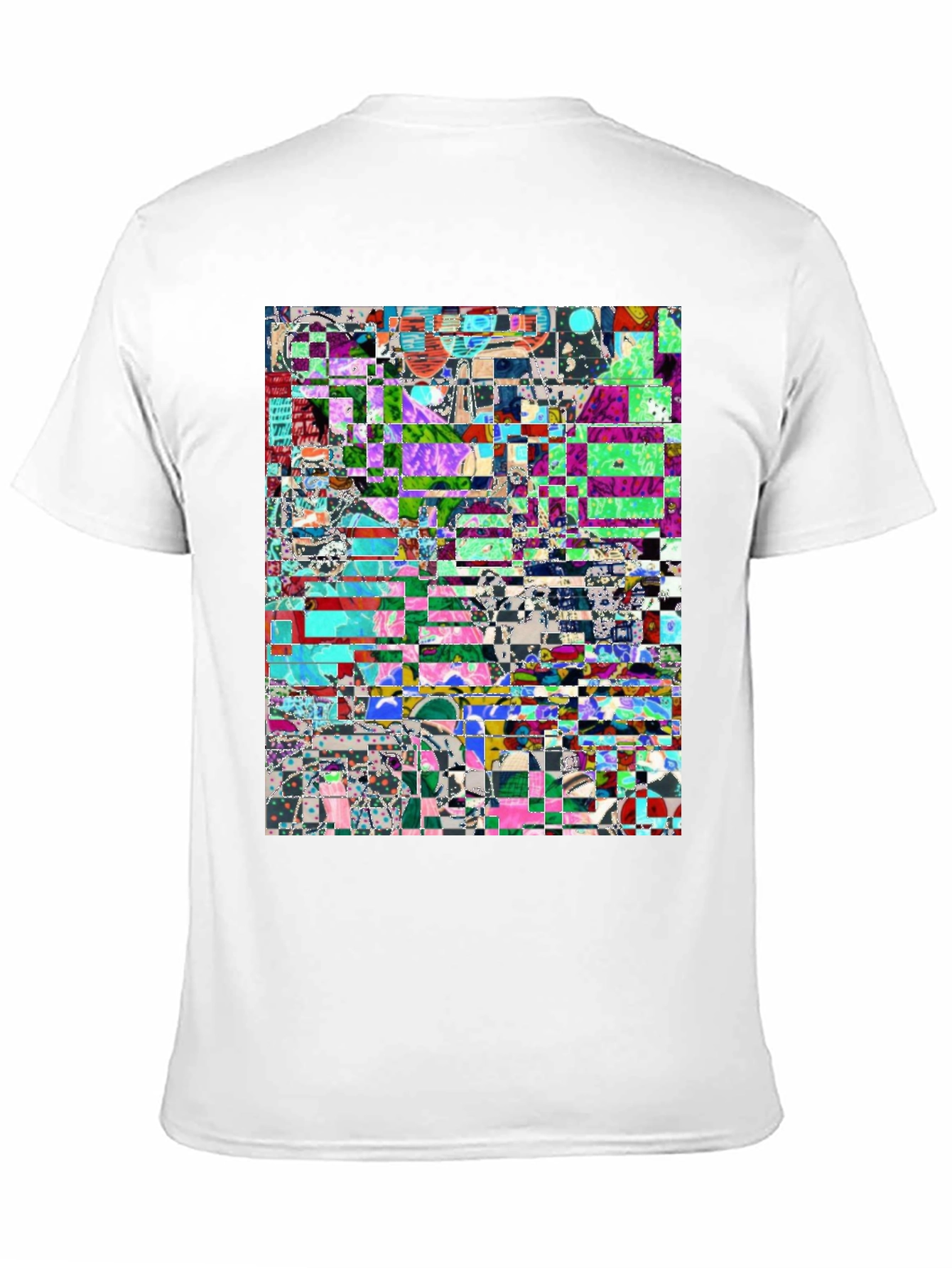 Black Abstract Glitch Art T-Shirt view 11