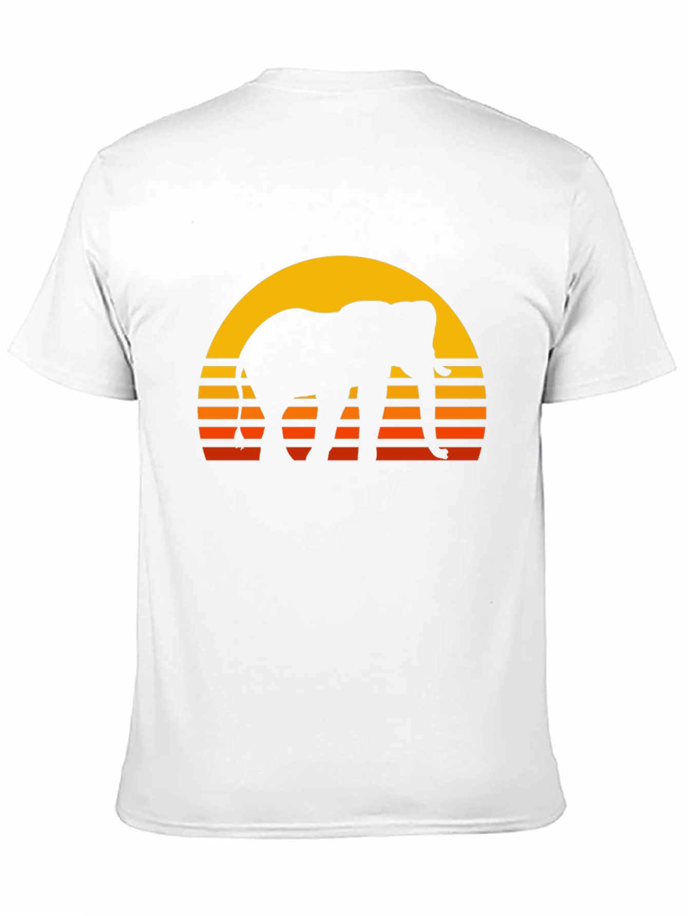 Black Elephant Sunset T-Shirt - Retro Style Black Tee view 11