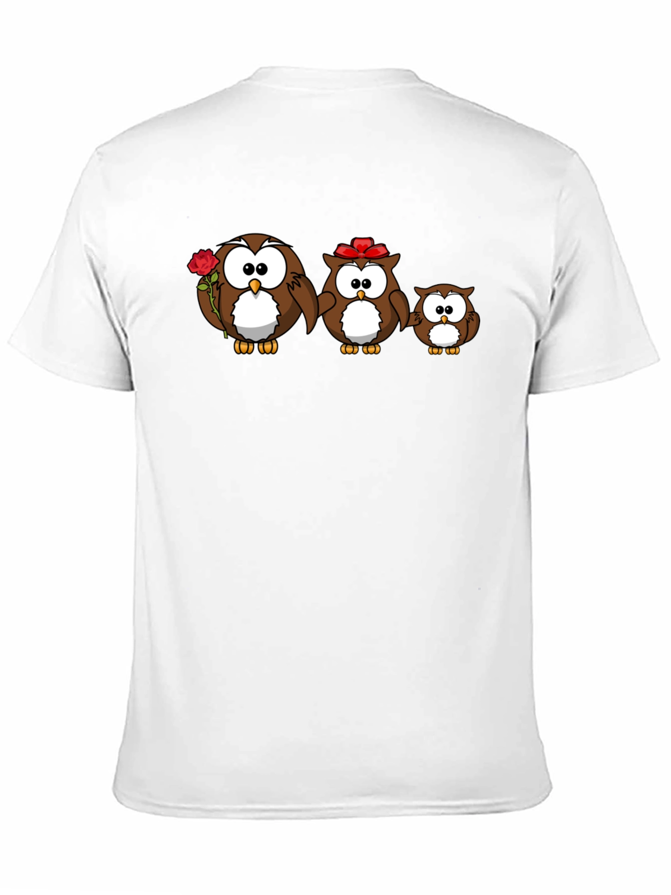 Black Cute Owl Family Graphic Tee - Black Cotton T-Shirt view 11