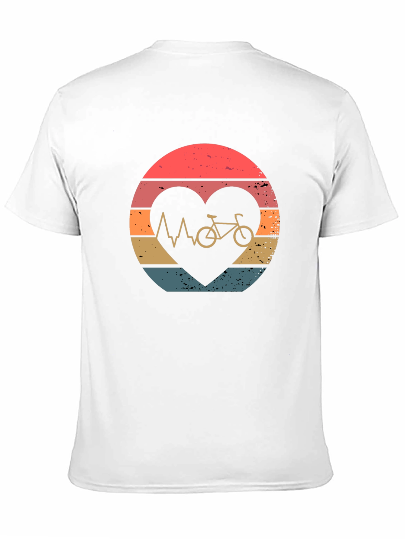 Black Cycling Heartbeat T-Shirt - Vintage Style Bike Love Tee view 11