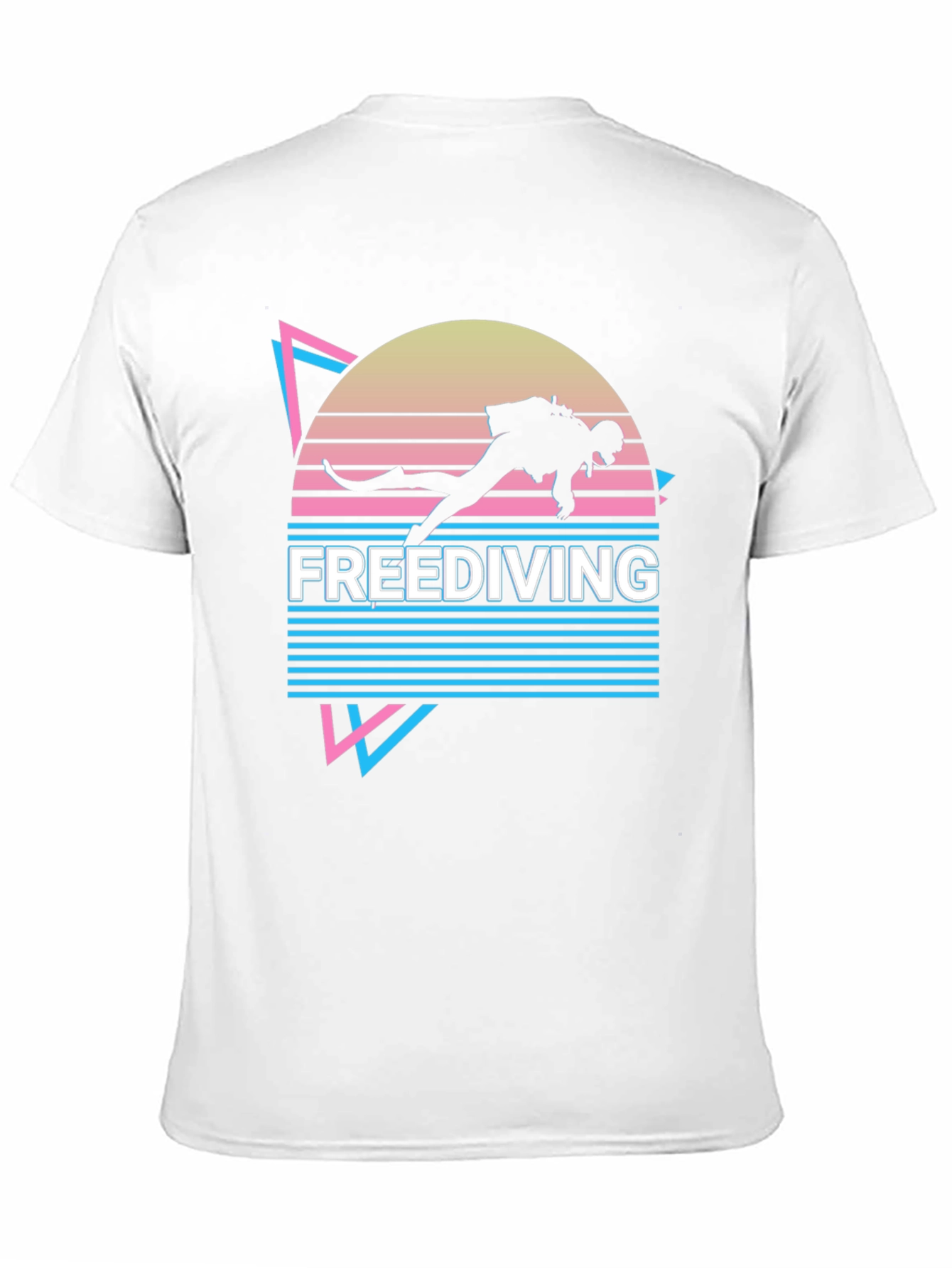 Black Freediving T-Shirt - Retro Diver Design view 11