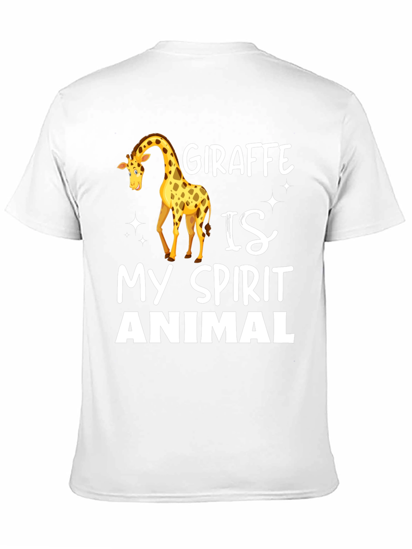 Black Giraffe Spirit Animal T-Shirt - Black Crew Neck view 11