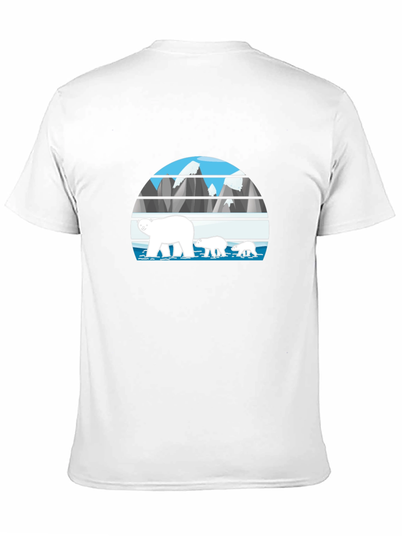 Black Polar Bear Family Graphic Tee - Black view 11